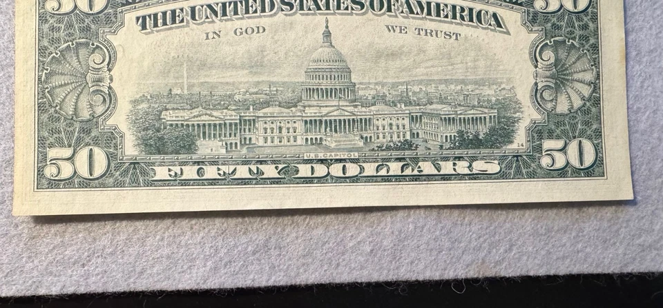 Rare 1969-B $50 Federal Reserve Note (Fr 2116-F) Atlanta only 512k printed - Image 2 of 2