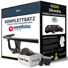 Für SKODA Fabia Stufenheck I 6Y Anhängerkupplung starr +eSatz 13pol uni 99- NEU