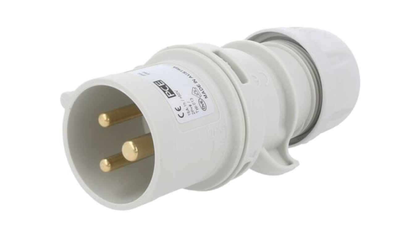 AC Power Plug, Male Plug, 16A/50VAC, IP44 013-1