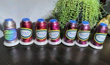 Thread Art Machine Embroidery Lot of 7, Polyester 1000M Spools Red