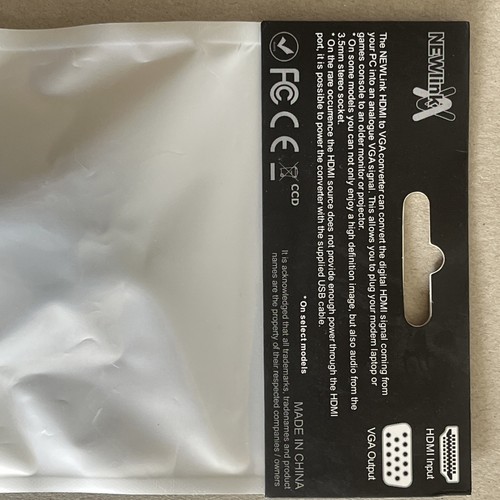 HDMI to VGA Converter Adapter Cable Audio/Video Sync for PC - 第 3/4 張圖片