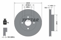 2X Textar Bremsscheibe Vorderachse FüR Toyota