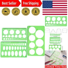 Durable Clear Green Circle Template Set - Perfect for School & Office Use