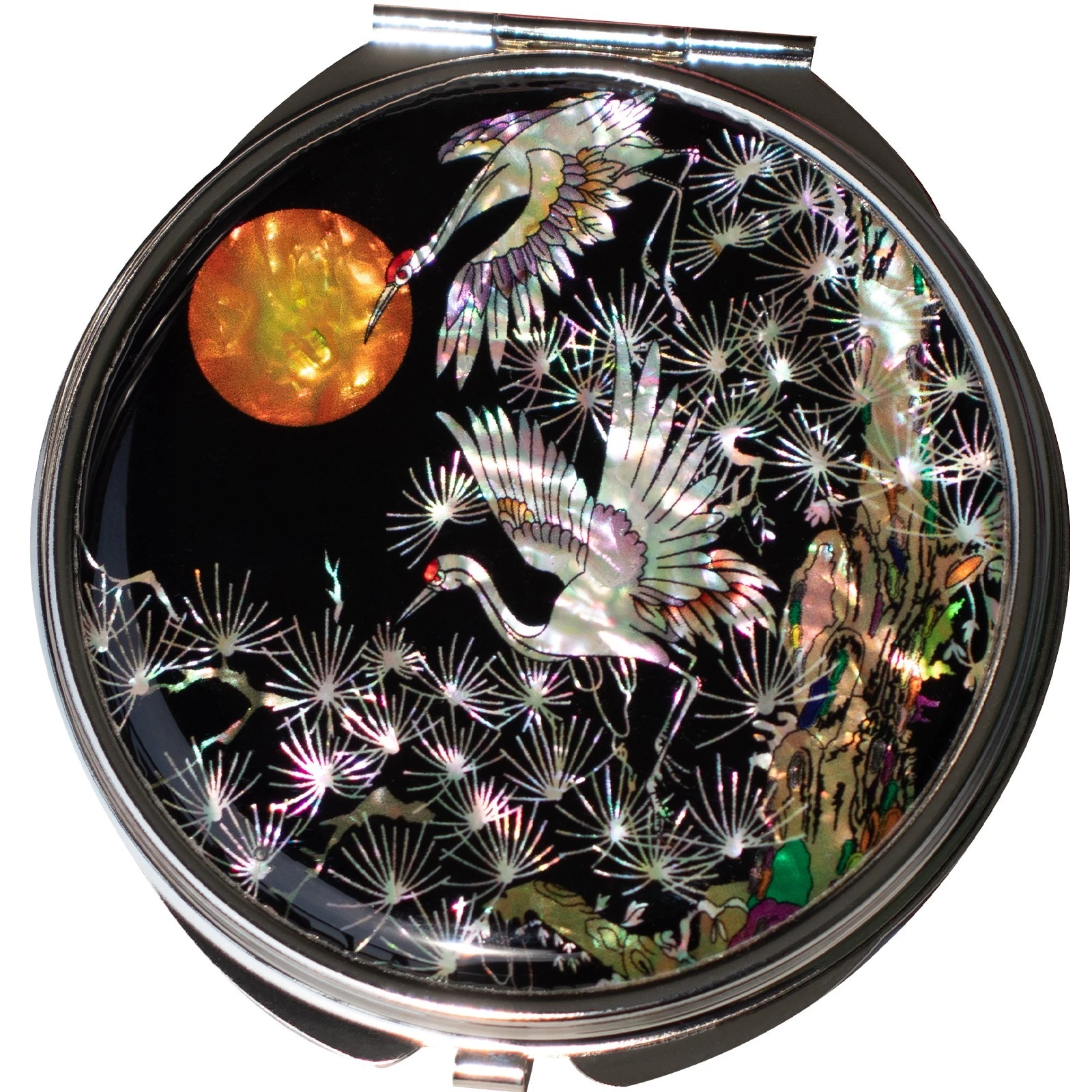 Mother Of Pearl Compact Pocket Make up Mirror for Purse Double-Sided magnifying