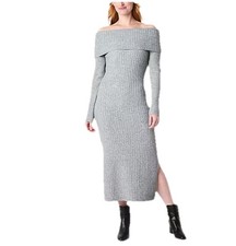 Worthington Size XXL Grey Ribbed Long Sleeve Sweater Dress, New With Tags