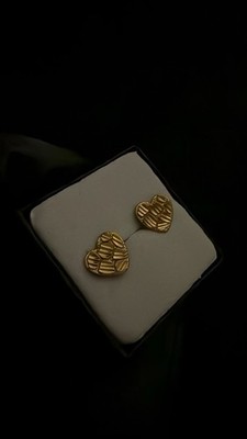 Gold heart shaped nuggets earrings