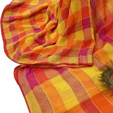 Indian Vintage Sari Multi Pure Cotton Hand Woven Sarees Craft Fabric 5yd Ethnic