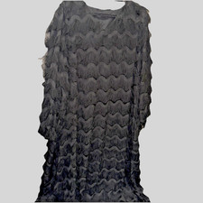 SHEIN Curve 2XL Black Maxi Dress Long Sleeves Fringes