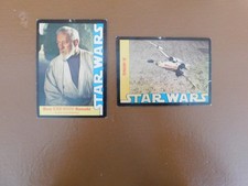 TWO 1977 Star Wars Wonder Bread Trading Card # 2 Obi-Wan Kenobi AND #15 X-WING