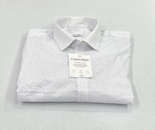 Calvin Klein Men's Wrinkle Free Dress Shirt, White, Size XL 17-17.5,32/33
