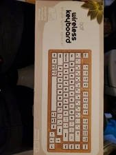 iJoy Wireless Wooden Keyboard Wood Style Battery Bluetooth 