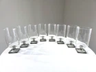 Vintage MCM Federal Nordic Midnight Smoke Square Base Glasses Set Of 8