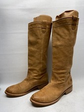 H.S. Trash Women's 7 B Saddle Tan Suede Leather Slouch Western Cowgirl Ride Boot