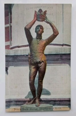 Vintage Postkarte - Prinz Hal Statue Stratford-upon-Avon 