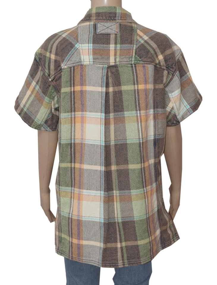 Camisa a Cuadros Free People We The Free Vintage Crush Estampada Buttondown Nueva M Foto 4 de 4