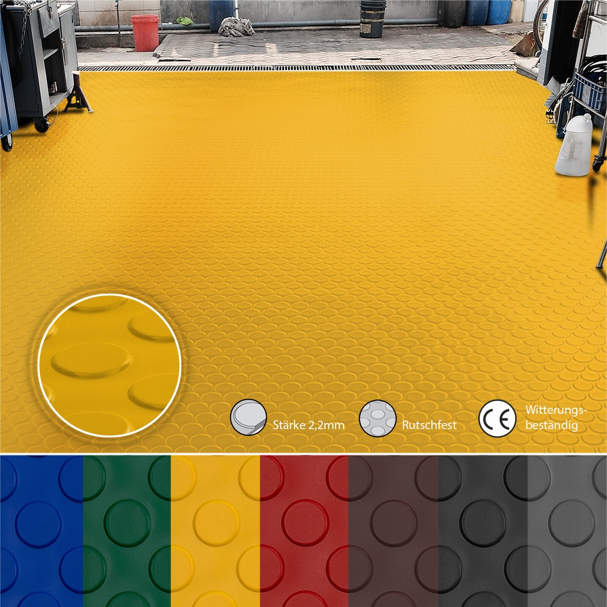 Flachnoppenmatte PVC | Noppenmatte | Gummimatte | Viele Größen Und Farben