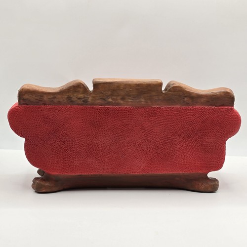 Stone Critters Rot Vintage Couch Empire Garnitur Sofa Schwer Schwer Schwer Zu Finden - Bild 2 von 11