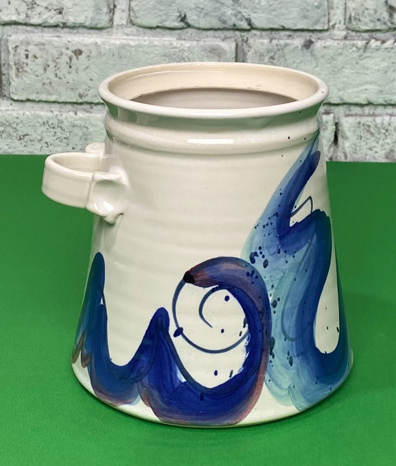 老式手工和手绘陶瓷艺术陶器咖啡罐带盖 — 第 4/4 张图片