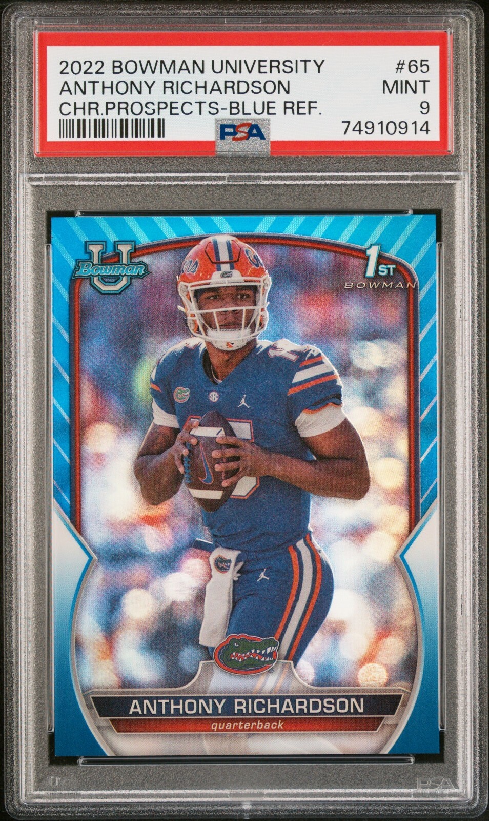2022 Bowman Chrome University U Anthony Richardson PSA 9 #65 Blue Refractor /199