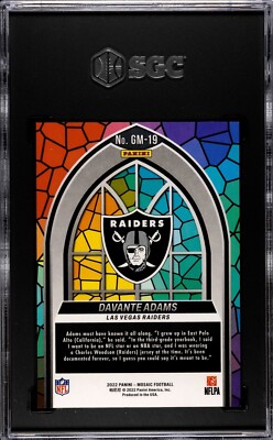 2022 Panini Mosaic Football #GM-19 Davante Adams Glass Mosaic SGC