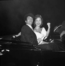 Hugh O'Brian Debbie Reynolds Candid Original 2.25 x 2.25 B/W Camera Negative