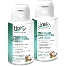 HairRx Professional Shine-Restoring Shampoo & Conditioner Travel Set, Light Lath