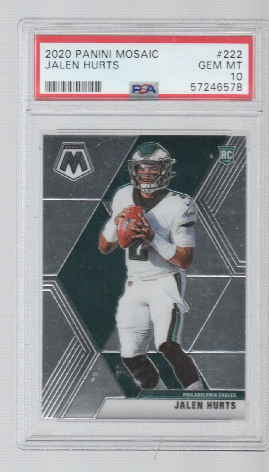 JALEN HURTS 2020 PANINI MOSAIC ROOKIE #222 PSA 10