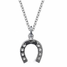 Anhänger Hufeisen mit Kette -925er Sterling Silber- Juwelier Qualität