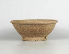 Japanese Bonsai pot ECHIZEN BUNZAN signed DEIMONO SESSOKU Round w5.8" *1435