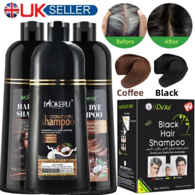 MS DEAR 500ml Mokeru Instant Hair Dye Colour Shampoo Fast Dye Black/Brown Permanent
