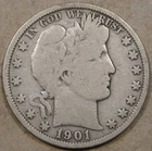 1901-S Barber Half Dollar 50c VG As Pictured
