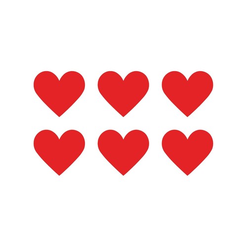 Heart Symbol Vinyl Decals Phone set of 6 Heart sign Stickers Sheet of 6 - Picture 3 of 12