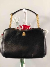 Vintage BIENEN-DAVIS Genuine Black Leather Small HandCarry Purse Bag