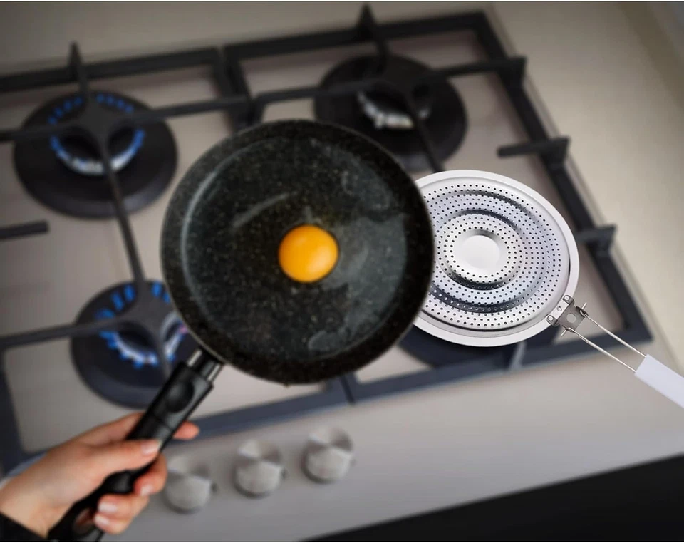 Heat Diffuser Reducer Flame Guard with Removable Handle, Stainless Steel - Image 3 of 4