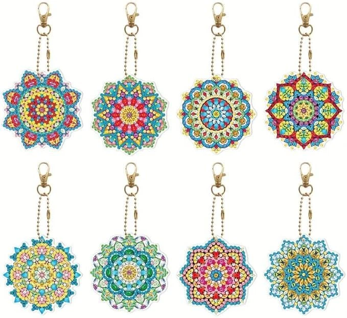 Kit de llavero arte pintura diamante mandella hágalo usted mismo 8 piezas 5D para adultos Foto 2 de 4