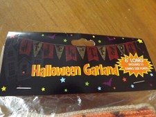 new HALLOWEEN burlap GARLAND "trick or treat" BANNER 6 FT LONG NIP only 1 left