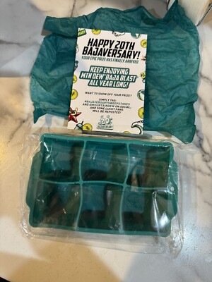 Mtn Dew Baja Blast 20TH BAJAVERSARY Ice Tray Mold Prize  w/ Original Card