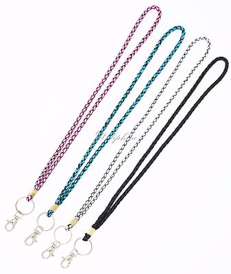 Multi Color Mesh Silk Ribbon Braided Necklace Lanyard for ID Badge holder, key