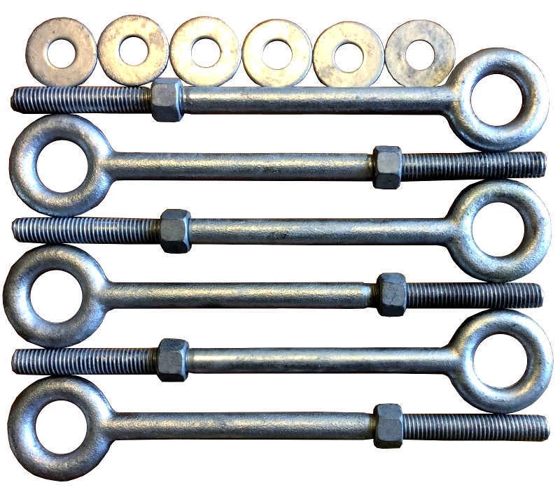 JONES-SPORTS Eye Bolts 2.5" to 12" Drop Forged Hot-Dipped Galvanized Steel Eyebolts