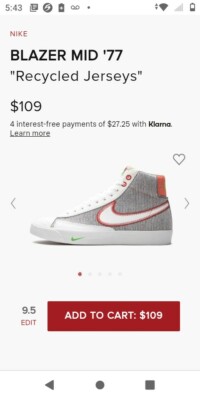 Size 7.5 mem- Nike Blazer Mid '77 Recycled Jerseys Pack 2020