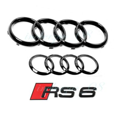 Auto V+H Kühlergrill Abzeichen Ringe Logo Emblem Aufkleber Für Aud i A6 RS6 NEW