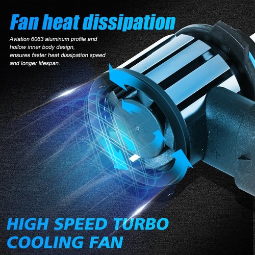 2x 6-sides 9006 HB4 LED Headlight Globes 38400LM 6000K High/Low Beam White Bulbs - Picture 9 of 12