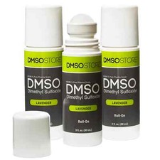 DMSO Roll-on Lavender Scented: 3oz. 99.995 Pure Soothe Aches, Relaxes 3 pack 