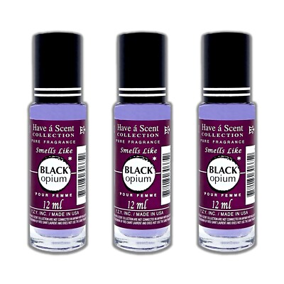 Black Opium Women Roll On Body Oil by YZY Perfume *12 Ml 3x & 5x Bundle*