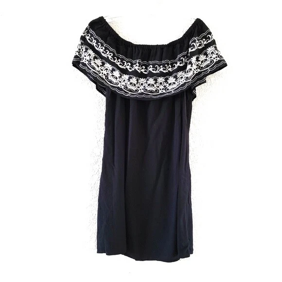 Forever 21 top black embroidered dress
