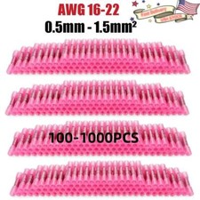 1000/100X Red 22-16 Gauge Heat Shrink Butt Wire Crimp Connector Terminals New