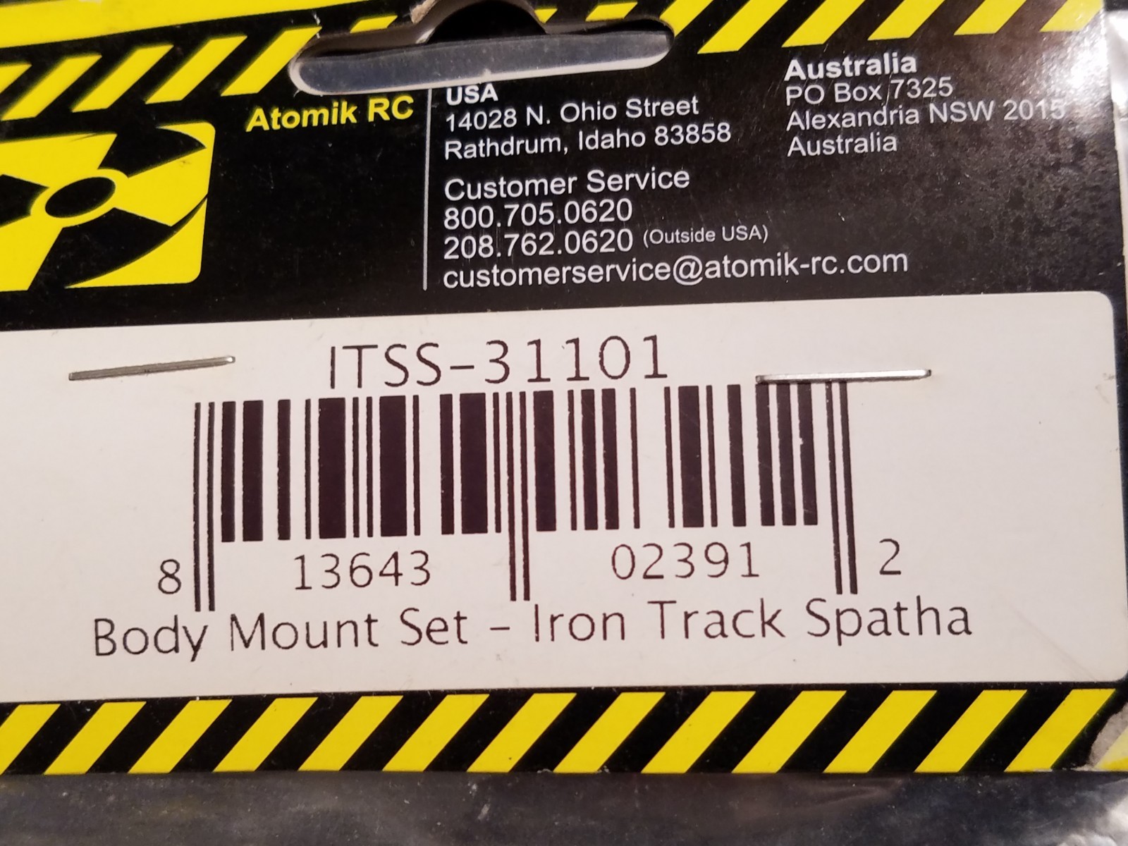 NEW Atomik Body Mount Set Iron Track Spatha ITSS-31101