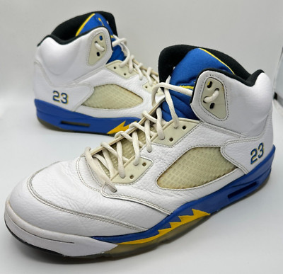 Jordan 5 Retro Laney 2013 Blue White Yellow Size 11.5 US 10.5 UK 45.5 EU