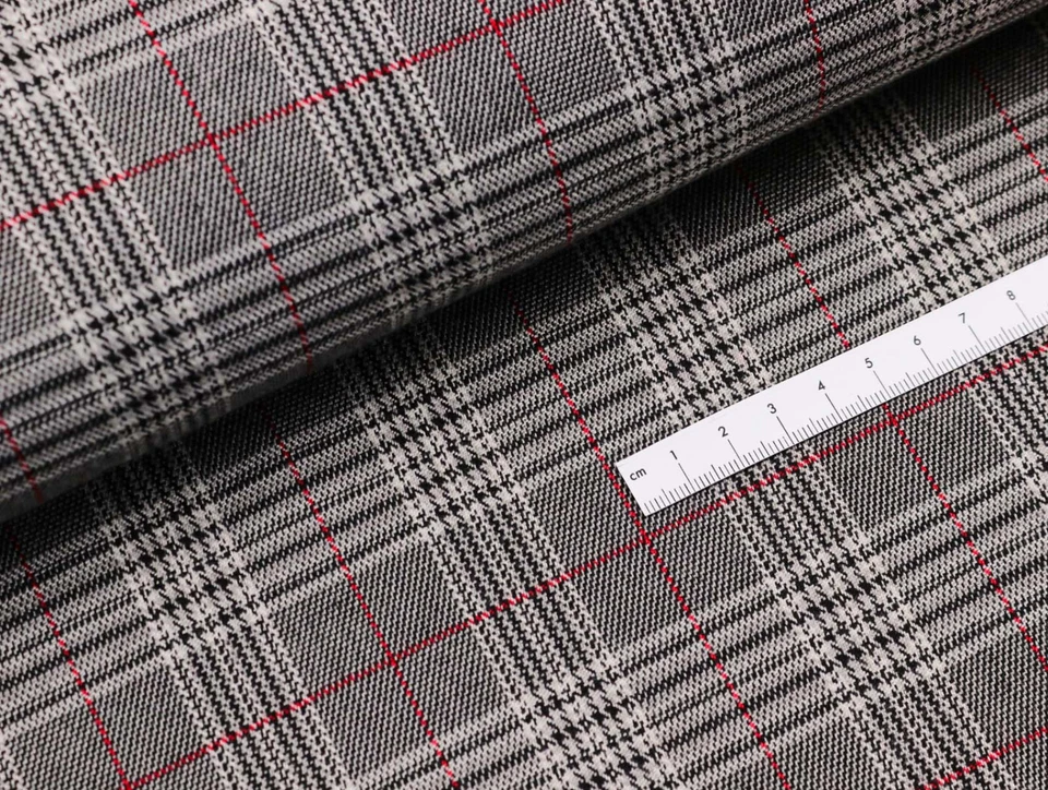 SCHOTTENKARO Karo Stoff Glencheck Tartan DUNKELGRAU BORDEAUX EUR 13,98/m - Bild 2 von 2