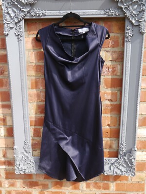 Designer Philmore Clague Elegantes Satin Feel Wasserfallausschnitt Abendkleid Gr M UK 10